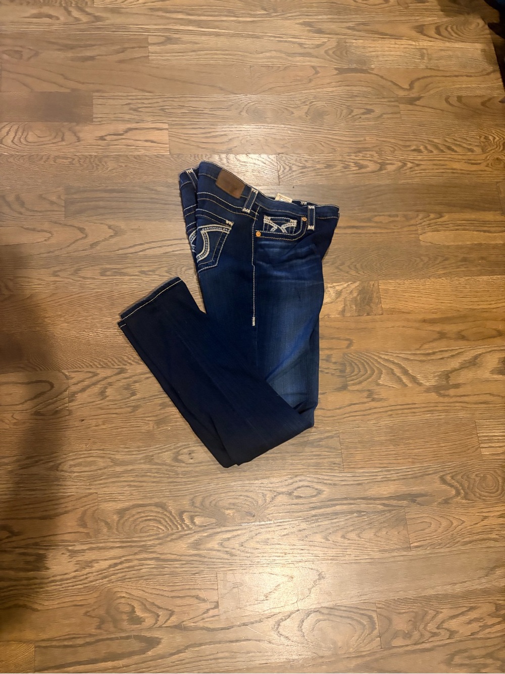 Big Star Navy Blue Women's Skinny Jeans with Signature Back Stitching - Picture 2 of 4